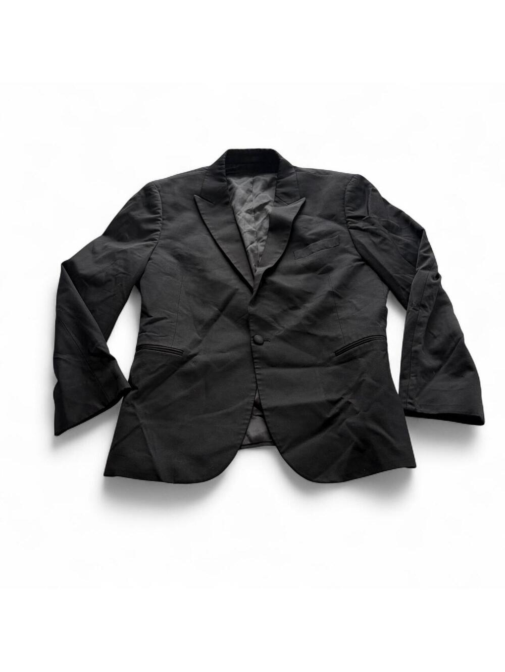 Black by Vera Wang Super 1305 Wool Tuxedo Blazer Size 44S (Short) Slim FIt